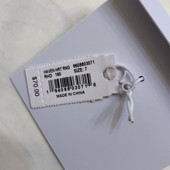 Kendra Scott Silver Tone Haven Heart 3PC Stackable Ring Set Size 7 Crystal NWT - Picture 4 of 16